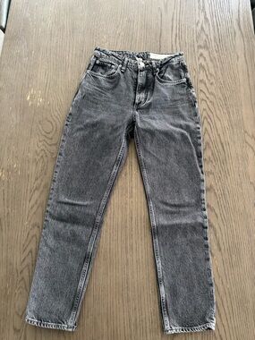 rag & bone Nina High-Rise Ankle Cigarette Washed Black Straight Jeans